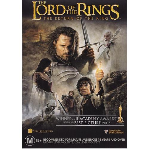 Lord Of The Rings The Return Of The King (DVD, 2004, R4 Australia 2 Discs) AS NEW LOTR