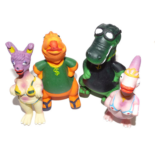 Small Latex Dinosaur Squeakers - Set of Four