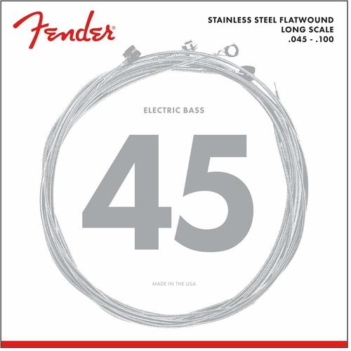 Fender Flatwound 9050 Electric Bass Guitar Strings .045 to .100 Light Gauge Long Scale
