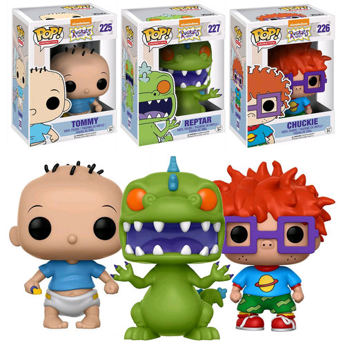 Funko POP! Nickelodeon Rugrats Bundle 225 226 227 Tommy Chuckie Reptar New Mint