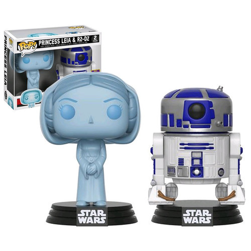 Funko POP! SDCC Comic-Con Exclusive Star Wars Princess Leia Hologram & R2-D2 Two Pack New Mint