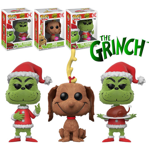 the grinch funko pop flocked