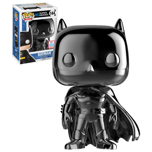 Funko Pop! Heroes DC Super Heroes #144 Batman (Black Chrome) - 2017 New York Comic Con (NYCC) Limited Edition - New, Mint