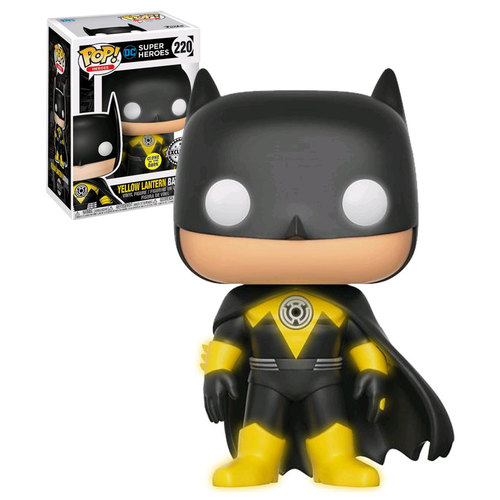 Funko POP! Heroes DC Super Heroes #220 Yellow Lantern Batman (Glows In The Dark) - New, Mint Condition