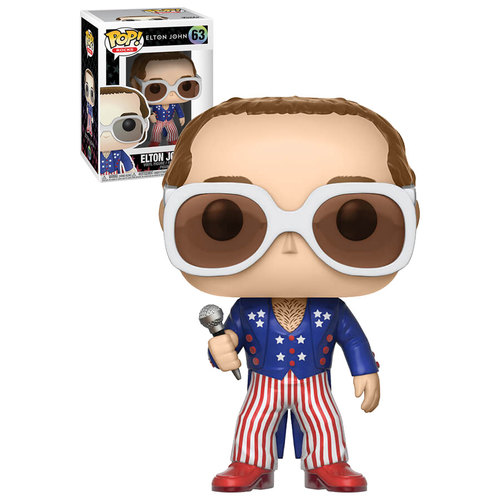 Funko POP! Rocks Elton John #63 Elton John Red, White & Blue - New, Mint Condition