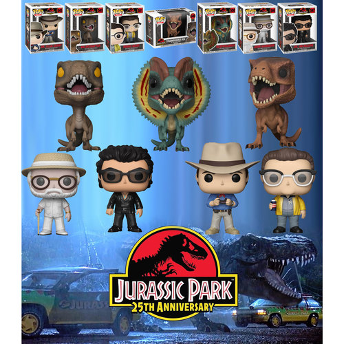 Funko POP! Jurassic Park 25th Anniversary Bundle (7 POPs) - New, Mint Condition