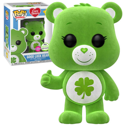 Funko POP! Animation Care Bears #355 Good Luck Bear (Flocked) - 2018 Emerald City Comic Con (ECCC) Exclusive - New, Mint Condition