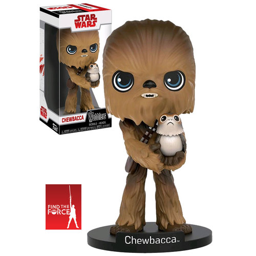 Funko Wobblers (Wacky Wobbler) Star Wars The Last Jedi Chewbacca With Porg - New, Mint Condition