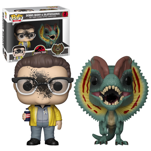 Funko POP! Movies Jurassic Park 25th Anniversary Dennis Nedry And Dilophosaurus - 2 Pack Exclusive - New, Mint Condition