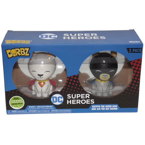 Funko Dorbz DC Krypto The Super Dog & Ace The Bat Hound - 2018 Emerald City Comic Con (ECCC) Exclusive - New, Slight Box Damage