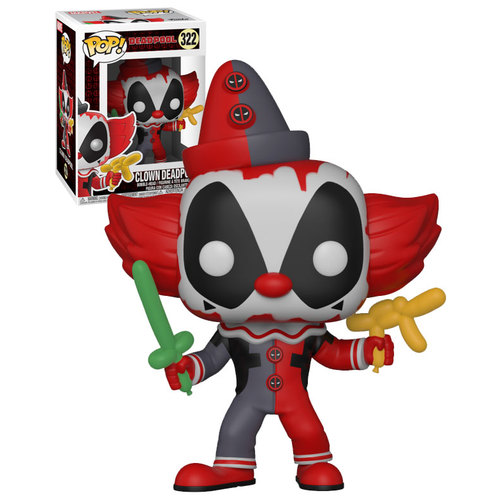 Funko POP! Marvel Deadpool Playtime #322 Clown Deadpool - New, Mint Condition