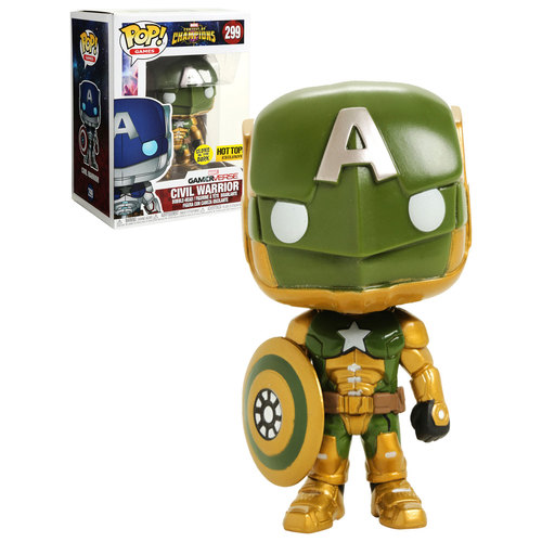 Funko POP! Games Marvel Contest Of Champions #299 Civil Warrior (Glows In The Dark) - Hot Topic Import - New, Mint Condition