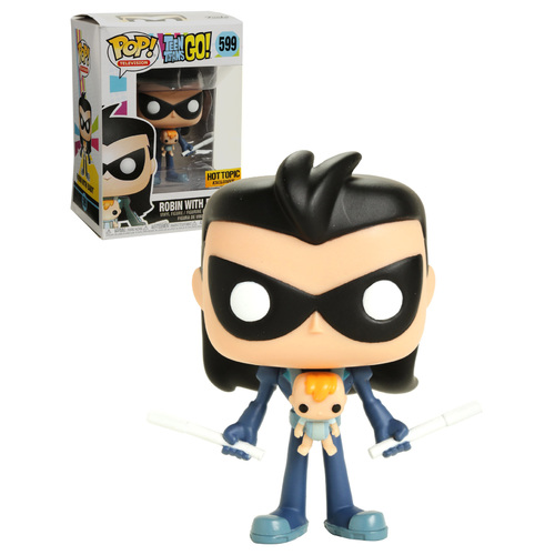 Funko POP! Television Teen Titans Go! #599 Robin With Baby - Hot Topic Exclusive Import - New, Mint Condition