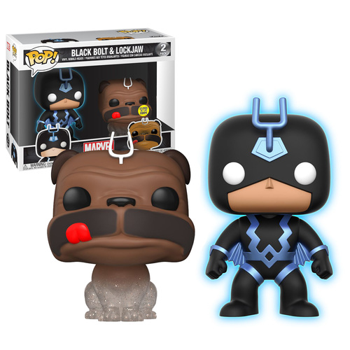 Funko POP! Marvel Inhumans Black Bolt And Lockjaw - 2 Pack Exclusive (Glows In The Dark) - New, Mint Condition