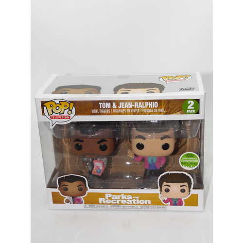 Funko POP! Television Parks And Recreation Tom & Jean-Ralphio 2 Pack - 2018 Emerald City Comic Con (ECCC) Limited Edition - New, Box Damaged