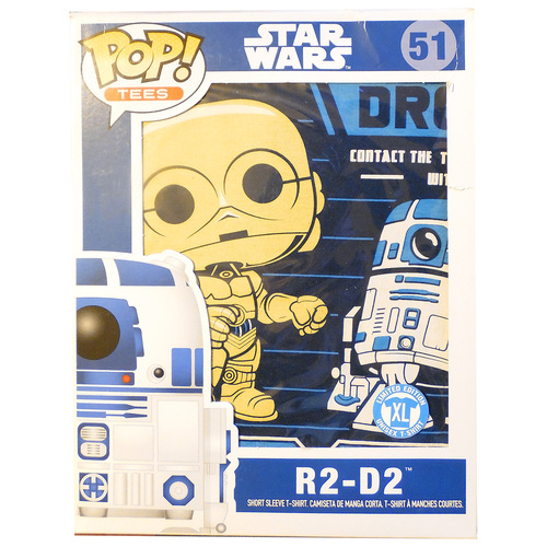 Funko POP! Tees Star Wars #51 R2-D2 Droids T-Shirt New In Package  [Size: XL] [Fandom: Star Wars]