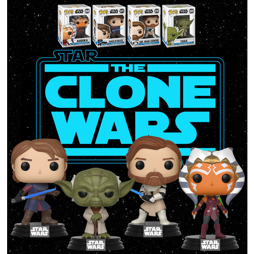 Funko POP! Star Wars The Clone Wars Bundle (4 POPs) - New, Mint Condition