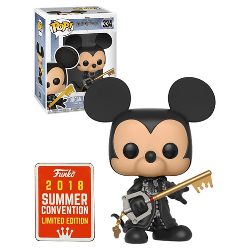Funko POP! Games Kingdom Hearts #334 Mickey (Organization 13 Unhooded) - Funko 2018 San Diego Comic Con (SDCC) Limited Edition - New, Mint Condition
