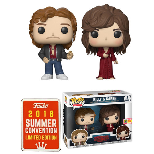 Funko POP! Television Stranger Things 2 Pack Billy & Karen - Funko 2018 San Diego Comic Con (SDCC) Limited Edition - New, Mint Condition