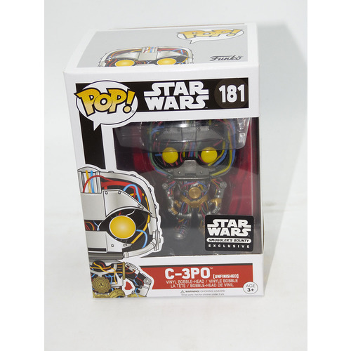 Funko POP! Star Wars #180 C-3PO (Unfinished) - Smugglers Bounty Exclusive - New, Box Damaged