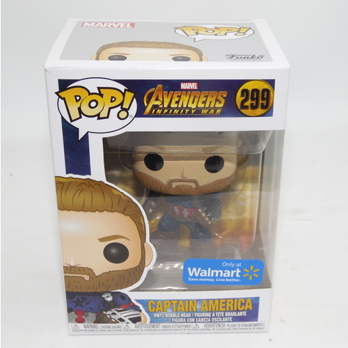 Funko POP! Marvel Avengers Infinity War #299 Captain America (Action Pose) - Walmart Exclusive - New, Box Damaged