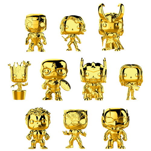Funko POP! Marvel Studios The First Ten Years Gold Chrome Bundle (10 POPs) - New, Mint Condition