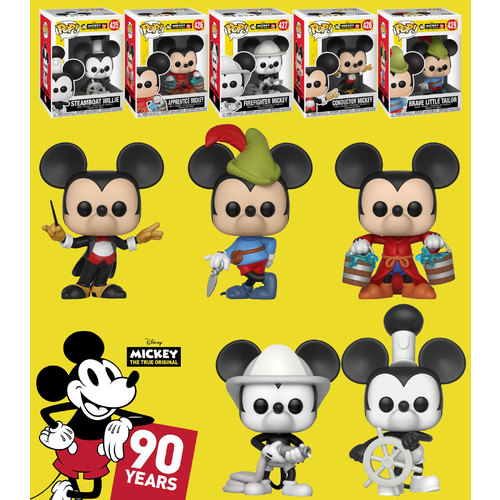Funko POP! Disney Mickey Mouse 90 Years Bundle (5 POPs) - New, Mint Condition