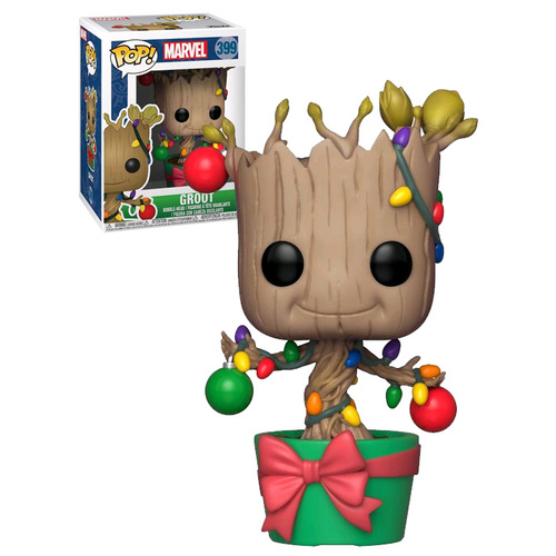 Funko POP! Marvel Holiday Guardians Of The Galaxy #399 Groot (With Lights & Ornaments) - New, Mint Condition