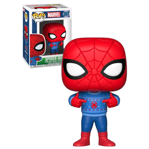 Funko POP! Marvel Holiday #397 Spider-Man (With Ugly Sweater) - New, Mint Condition