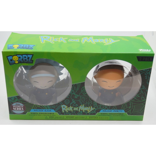 Funko Dorbz Rick And Morty - Specialty Series 2 Pack - Police Rick And Police Morty - New, Box Damaged