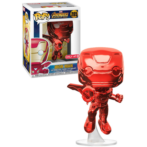 Funko POP! Marvel Avengers Infinity War #285 Iron Man (Red Chrome) - Target Exclusive Import - New, Mint Condition