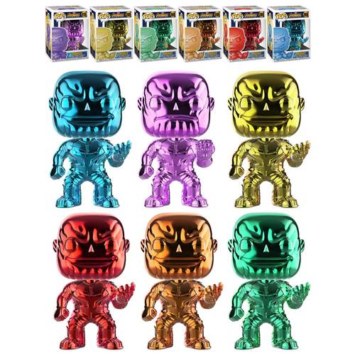 Funko POP! Marvel Avengers Infinity War Thanos Chrome Bundle (6 POPs) - New, Mint Condition