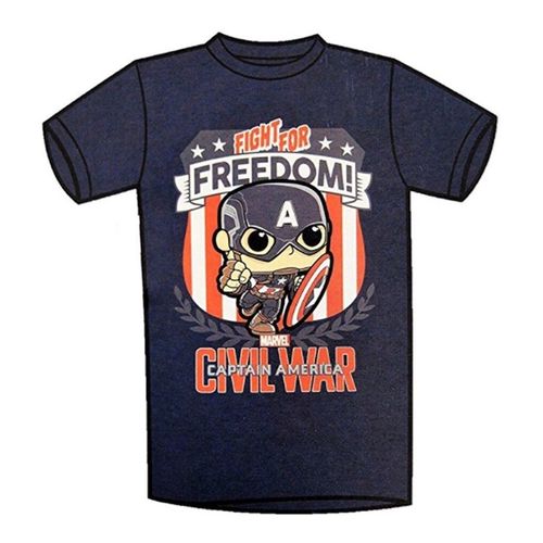 Funko POP! Tees Marvel #102 Captain America Fight For Freedom T-Shirt New In Package (Minor Box Damage) [Size: XL]