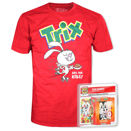 Funko POP! Tees Trix T-Shirt + Pocket Pop! Trix Rabbit Bundle For Kids - Limited Edition - New, Mint Condition [Size: Small] [Fandom: Ad Icons]