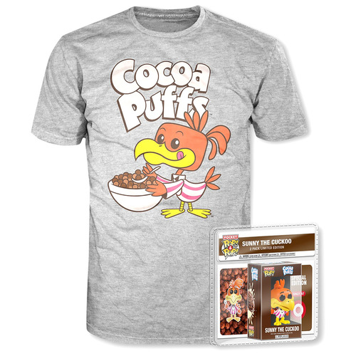 Funko POP! Tees Cocoa Puffs T-Shirt + Pocket Pop! Sunny The Cuckoo Bundle - Limited Edition - New, Mint Condition [Size: XS] [Fandom: Ad Icons]