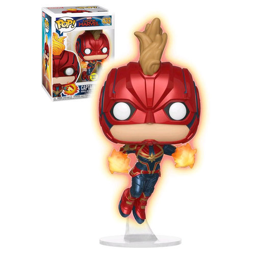 Funko POP! Marvel Captain Marvel #433 Captain Marvel (Masked, Glows In The Dark) - New, Mint Condition