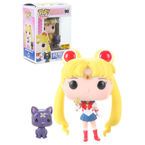 Funko POP! Animation Sailor Moon #90 Sailor Moon (With Moon Stick And Luna) - Hot Topic Exclusive Import - New Mint Condition