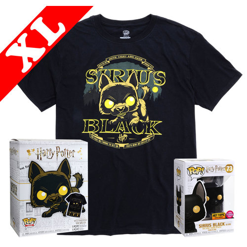 Funko Harry Potter Pop! Tees Sirius Black (As Dog) Flocked POP! & T-Shirt Box Set - Exclusive Import - New, Mint [Size: XL]