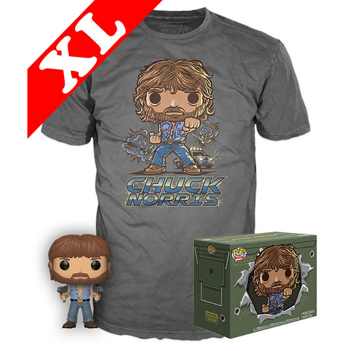 Funko Pop! Tees #673 Chuck Norris POP! Vinyl & T-Shirt Box Set - Exclusive Import - New, Mint [Size: XL]