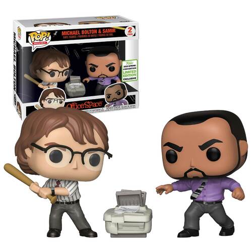 Funko POP! Movies Office Space Michael Bolton & Samir 2 Pack - 2019 Emerald City Comic Con (ECCC) Exclusive - New, Mint Condition