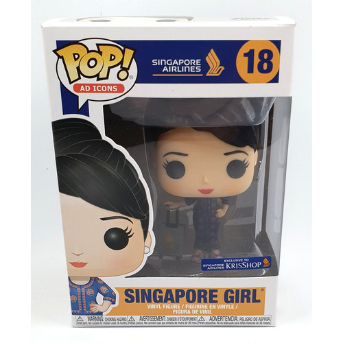 Funko Pop! Ad Icons Singapore Airlines #18 Singapore Girl - Krisshop Exclusive Release - New, Box Slightly Damaged