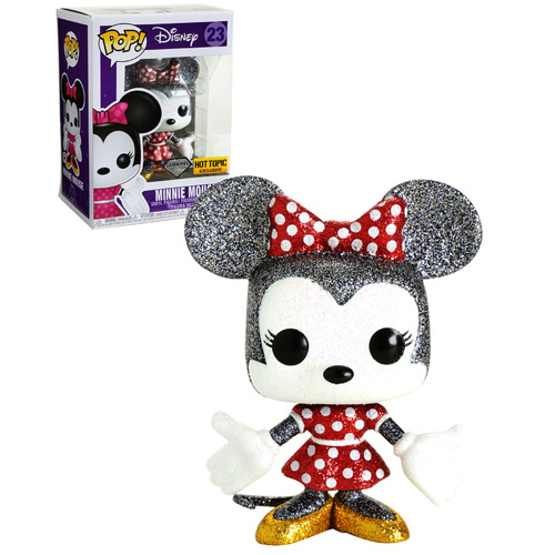 Funko POP! Disney #23 Minnie Mouse (Glitter) - Diamond Collection - Limited Hot Topic Exclusive - New, Mint Condition