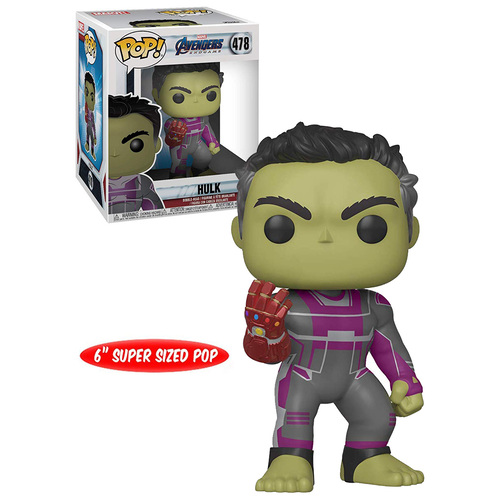 Funko POP! Marvel Avengers Endgame #478 Hulk (With Gauntlet) Super Sized 6" - New, Mint Condition