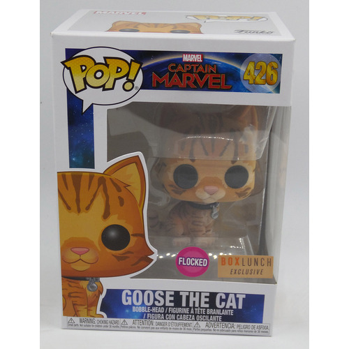 Funko POP! Marvel Captain Marvel #426 Goose The Cat (Flocked) - Boxlunch Exclusive Import - New, Minor Box Damage
