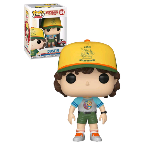 Funko POP! Television Netflix Stranger Things 3 #804 Dustin At Camp (Cat Shirt) - New, Mint Condition