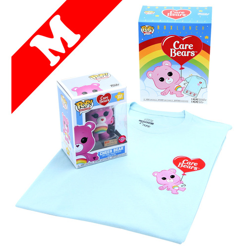 Funko Pop! Tees #351 Care Bears Cheer Bear (Flocked) POP! Vinyl & T-Shirt Box Set - Exclusive Import - New, Mint [Size: Medium]