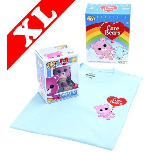 Funko Pop! Tees #351 Care Bears Cheer Bear (Flocked) POP! Vinyl & T-Shirt Box Set - Exclusive Import - New, Mint [Size: XL]