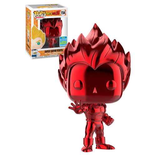Funko POP! Animation Dragonball Z #154 Super Saiyan Vegeta (Red Chrome) - Funko 2019 San Diego Comic Con (SDCC) Limited Edition - New, Mint Condition