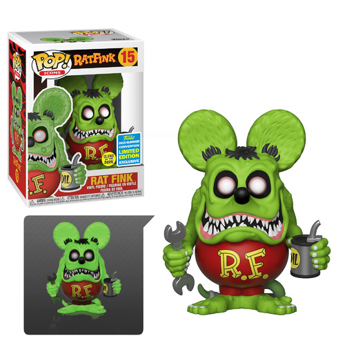 Funko POP! Icons #15 Rat Fink (Glow In The Dark) - Funko 2019 San Diego Comic Con (SDCC) Limited Edition - New, Mint Condition