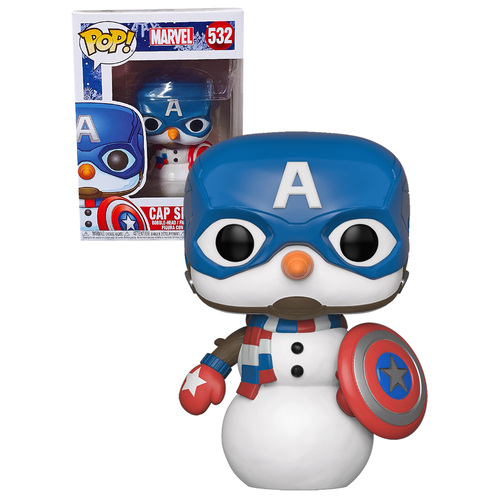 Funko POP! Marvel Holiday #532 Captain America (Cap Snowman) - New, Mint Condition